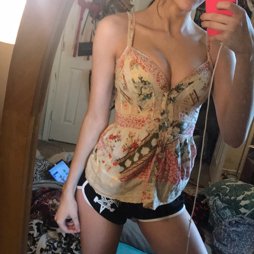 Day trip Button up waist tie tank
